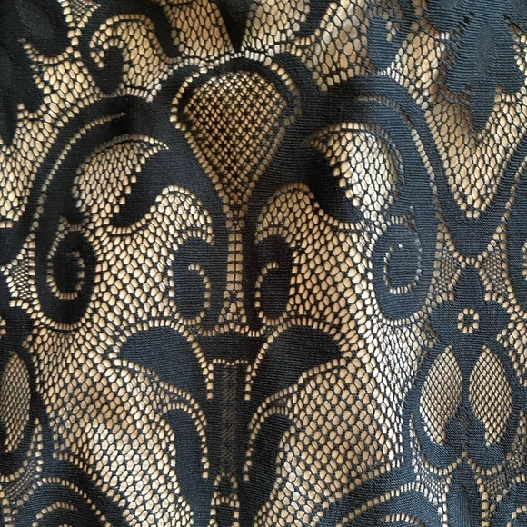 Adrianna Papell Size 6 Dress, Black with a cream color underneath lace, business - Picture 4 of 9